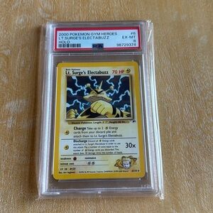 2000 Rare Lt. Surge’s Electabuzz Pokemon Gym Heroes PSA 6